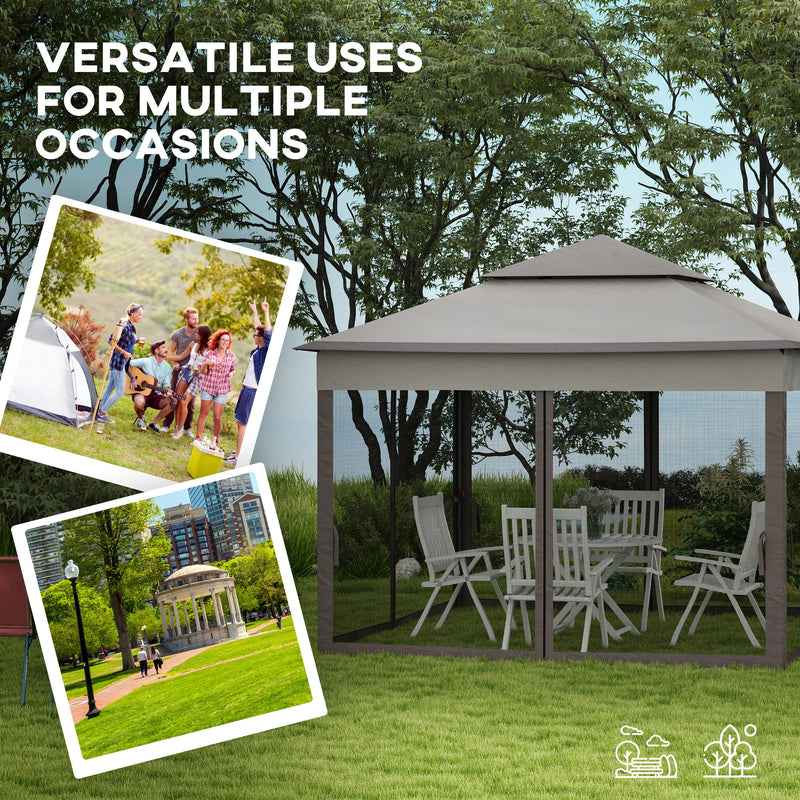 Outsunny Garden Folding Tent Heavy Duty Pop Up Gazebo for Party