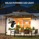 Outsunny 3.5m Aluminium Cantilever Parasol W/ LED Lights Crank Tilt UV50+