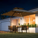 Outsunny 3.5m Aluminium Cantilever Parasol W/ LED Lights Crank Tilt UV50+