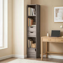 HOMCOM Bookcase with Drawers Adjustable Shelf 158 cm Grey