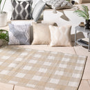 D & D Gingham Outdoor Rug in Natural