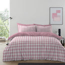 Gingham Moor Printed Microfibre Duvet Set - Blush