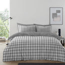 Gingham Moor Printed Microfibre Duvet Set - Grey