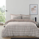 Gingham Moor Printed Microfibre Duvet Set - Natural
