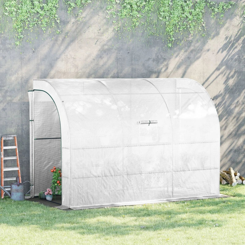 Outsunny Lean To Greenhouse 300 x 150 x 213 cm - White