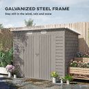 Outsunny 8 x 4FT Metal Garden Storage Shed with Double Doors, Light Grey