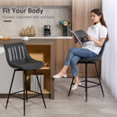HOMCOM Swivel Bar Stools Set of 2, PU Leather Upholstered Bar Chairs, Black