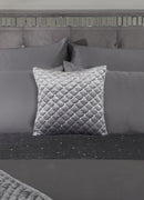 Glamour - Quilted Sequin Velvet Cushion Cover in Silver