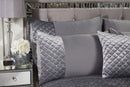Glamour - Quilted Sequin Velvet Bedspread Set in Silver
