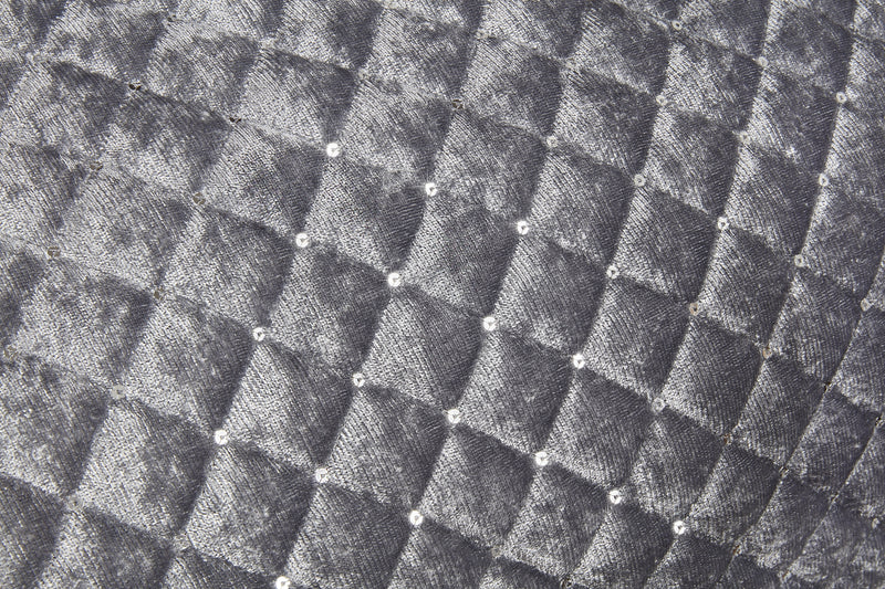 Glamour - Quilted Sequin Velvet Bedspread Set in Silver