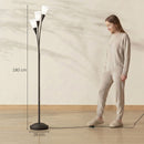 HOMCOM Modern Upright Floor Lamp With 3 Light, Steel Base For Living Room