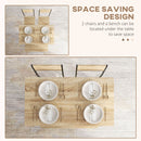 HOMCOM Dining Table And Chairs Set Of 4 With 2 Chairs Bench For Kitchen Grey/Natural Wood Finish