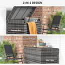 Outsunny 627 L Rattan Garden Storage Box with Gas Lift Lid and Wheels