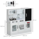 AIYAPLAY Play Kitchen, Pretend Toy Kitchen with Toy Phone, Chalkboard, White