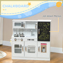 AIYAPLAY Play Kitchen, Pretend Toy Kitchen with Toy Phone, Chalkboard, White