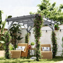Outsunny 2 x 2m Wooden Pergola Kit, Garden Gazebo Shelter, Grey