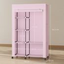 HOMCOM Fabric Wardrobe w/ Shelves Hanging Rail Foldable Wardrobes, Pink