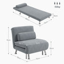 HOMCOM Single Folding 5 Position Convertible Sleeper Chair Sofa Bed