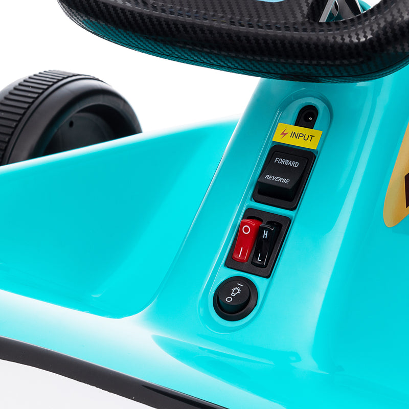 AIYAPLAY 6V Electric Go Kart W/ Music, Light, Horn, For 3-5 Years - Blue/Red/Yellow