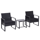 Outsunny Rattan Bistro Set - Black