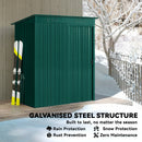 Outsunny 5 X 3.5ft Metal Garden Shed With Effortless Assembly, Green