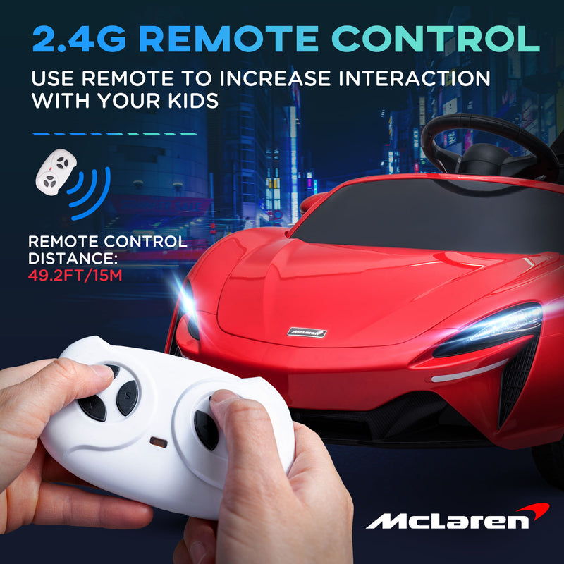 HOMCOM McLaren Licensed Kids Electric Ride-On Car w/ Remote Control - Red