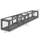 PawHut Cat Tunnel, 250cm Extra Long Wooden Cat Play Tunnel with 8 Doors Grey