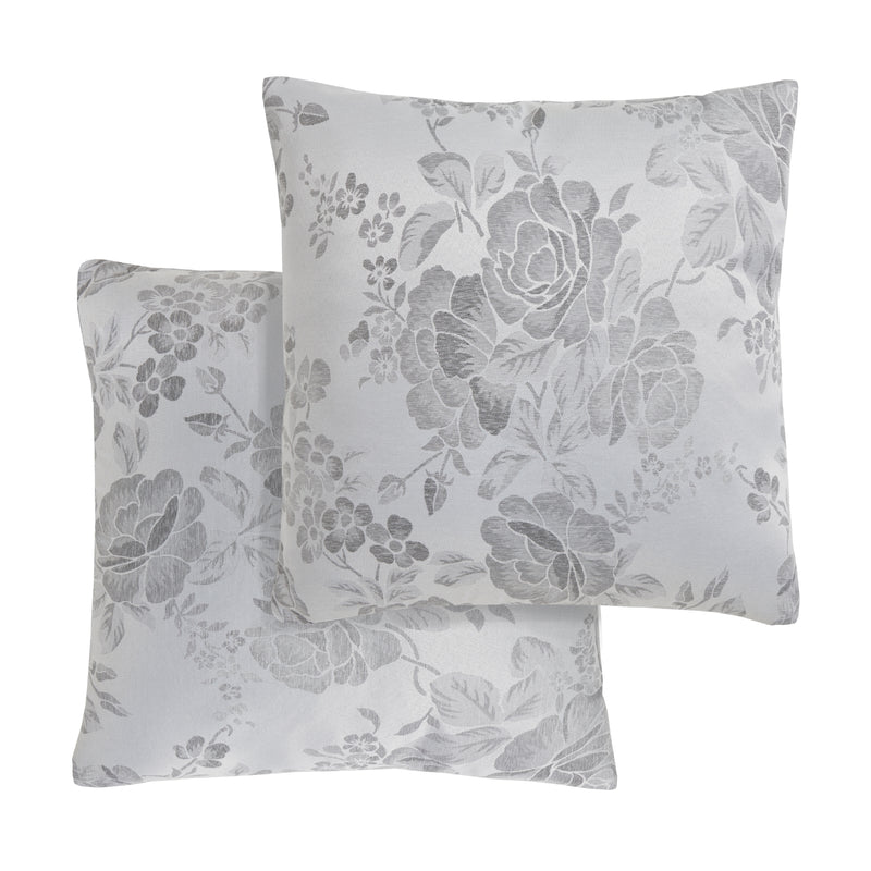 Grace ? Floral Jacquard Cushion Cover in Silver