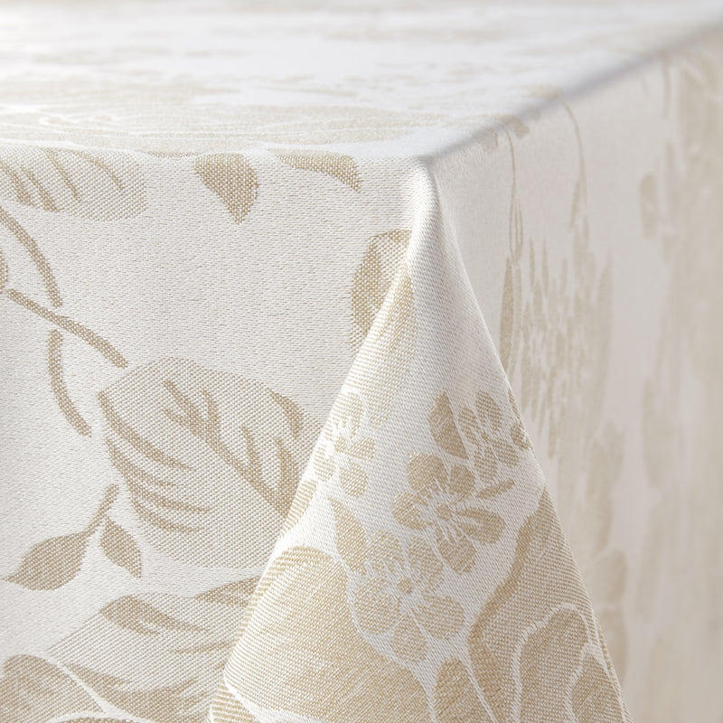 Grace Floral Jacquard Table Cloth Sateen Damask Table Cloth with a Subtle Jacquard Design in Natural