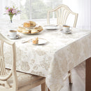 Grace Floral Jacquard Table Clot  Sateen Damask Table Cloth with a Subtle Jacquard Design in Natural