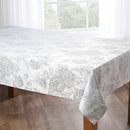 Grace Floral Jacquard Table Cloth Sateen Damask Table Cloth with a Subtle Jacquard Design in Silver