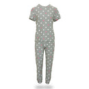 Ladies Spot Jersey Pyjama Set- Grey