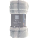 Grey Tartan Check Printed Super Soft Flannel Throw - 120x150cm