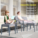Outsunny 7 Seater Rattan Garden Furniture Set with Glass Coffee Table Grey