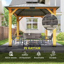 Outsunny 7 Seater Rattan Garden Furniture Set with Glass Coffee Table Grey