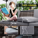 Outsunny 7 Seater Rattan Garden Furniture Set with Glass Coffee Table Grey