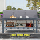 Outsunny 7 Seater Rattan Garden Furniture Set with Glass Coffee Table Grey