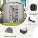 6 X 4 Feet Outdoor Metal Storage Shed With Ventilation Sliding Doors-Light Grey