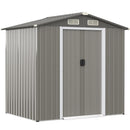 6 X 4 Feet Outdoor Metal Storage Shed With Ventilation Sliding Doors-Light Grey