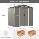 6 X 4 Feet Outdoor Metal Storage Shed With Ventilation Sliding Doors-Light Grey