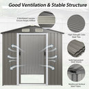 6 X 4 Feet Outdoor Metal Storage Shed With Ventilation Sliding Doors-Light Grey
