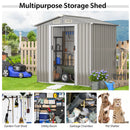 6 X 4 Feet Outdoor Metal Storage Shed With Ventilation Sliding Doors-Light Grey