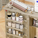 HOMCOM Folding Sewing Table Rolling Craft Table With Drop Leaf Wheels