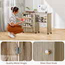 HOMCOM Folding Sewing Table Rolling Craft Table With Drop Leaf Wheels