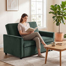 HOMCOM 2 Seater Sofa Bed, 3-in-1 Velvet Pull Out Sleeper Sofa, Dark Green