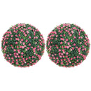 HOMCOM Set Of 2 Artificial Topiary Balls Indoor Outdoor Faux Boxwood Balls