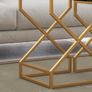 HOMCOM Nest Of Tables, Coffee Table Set with Steel Frame Black/White