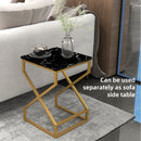 HOMCOM Nest Of Tables, Coffee Table Set with Steel Frame Black/White