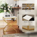 HOMCOM Nest Of Tables, Coffee Table Set with Steel Frame Black/White