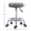 Vinsetto Round PU Leather Salon Beautician Stool Adjustable Height - Grey/Brown